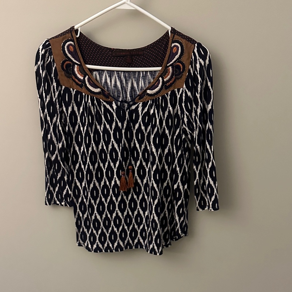 Patterned Black and Brown Women's Top